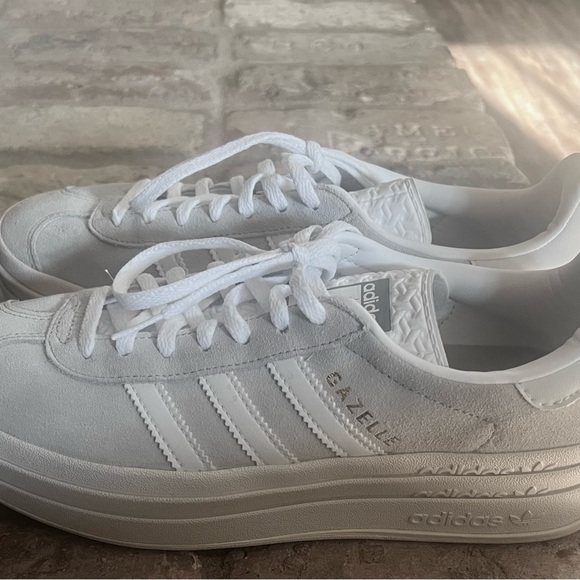NEW Adidas Gazelle Bold Grey & White Sneaker - Picture 2 of 7